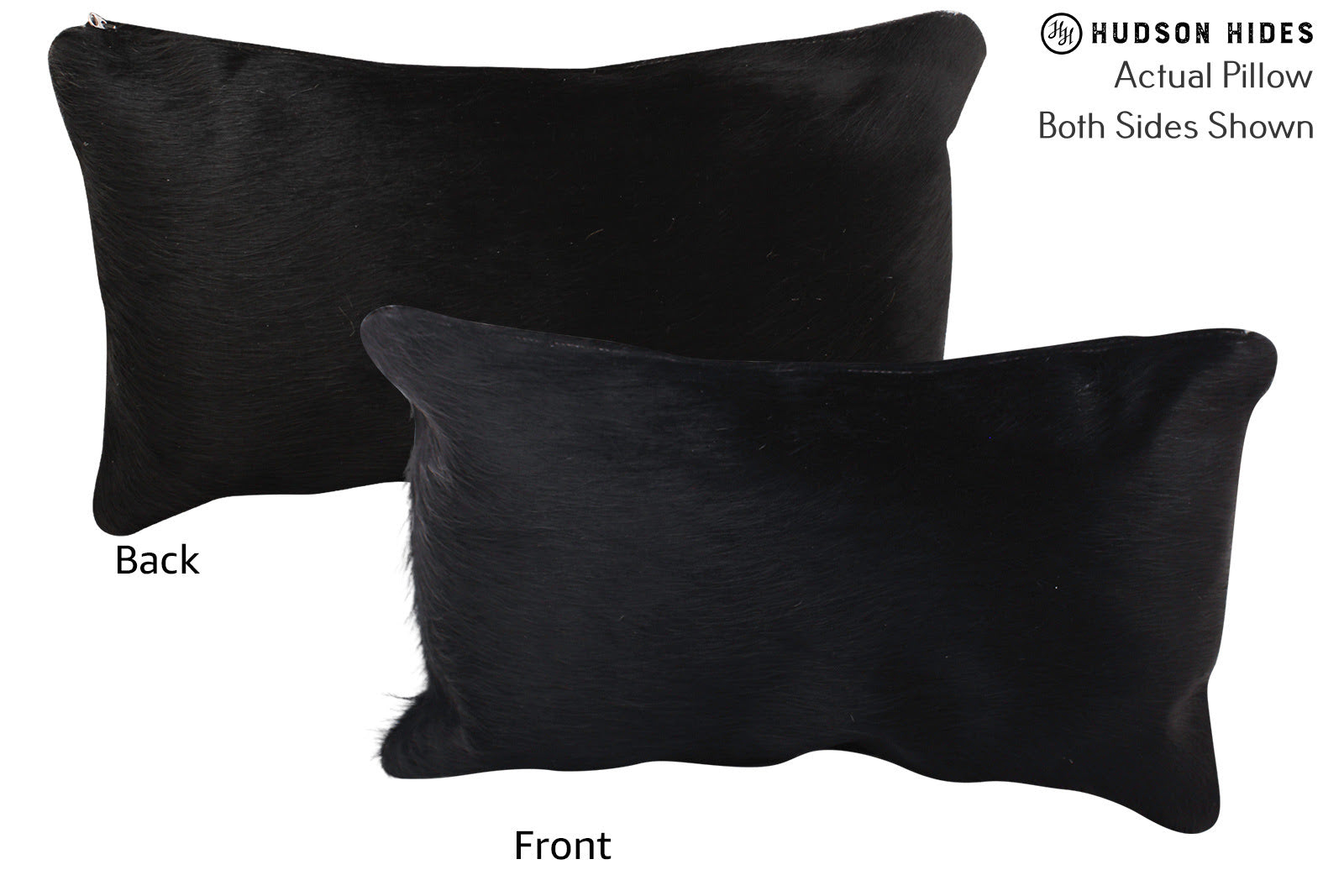 Solid Black Cowhide Pillow #72599