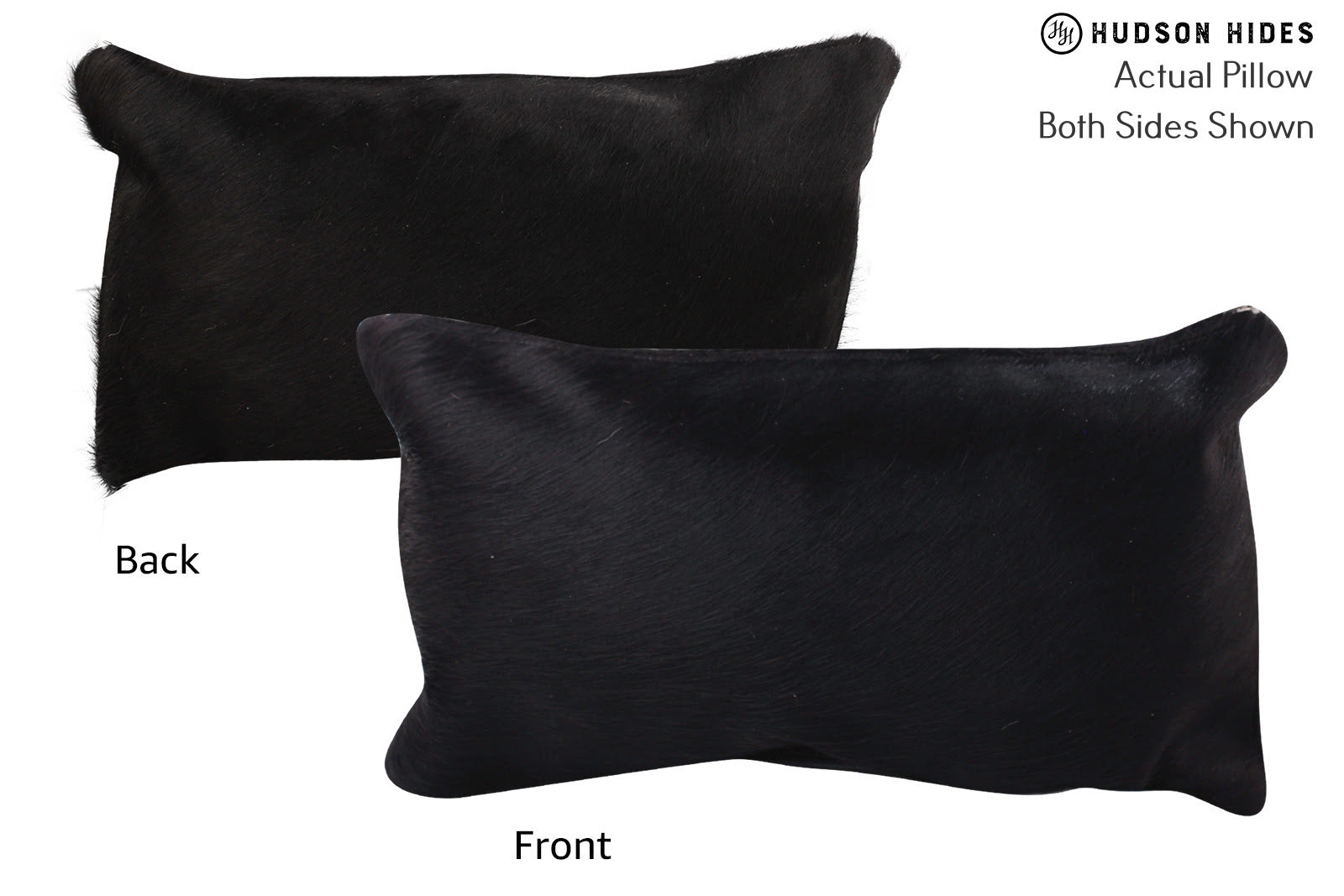 Solid Black Cowhide Pillow #72600