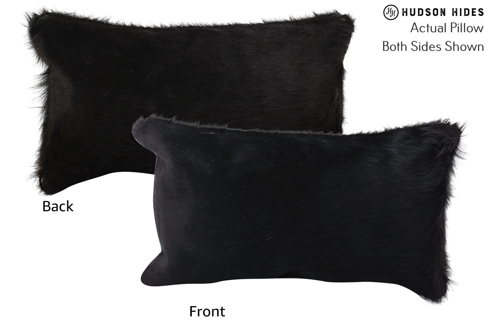 Solid Black Cowhide Pillow #72602