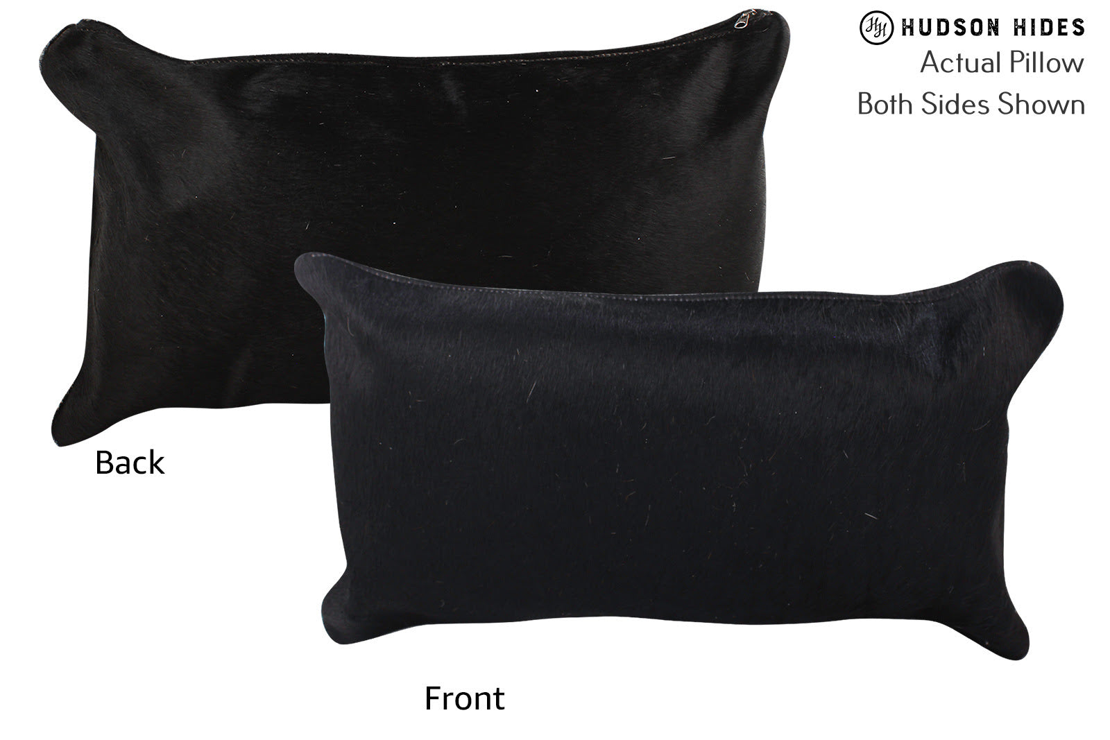 Solid Black Cowhide Pillow #72604