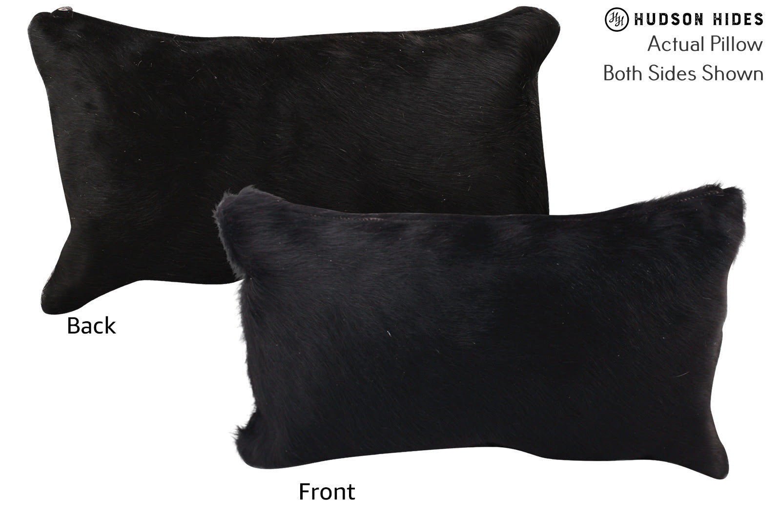 Solid Black Cowhide Pillow #72606