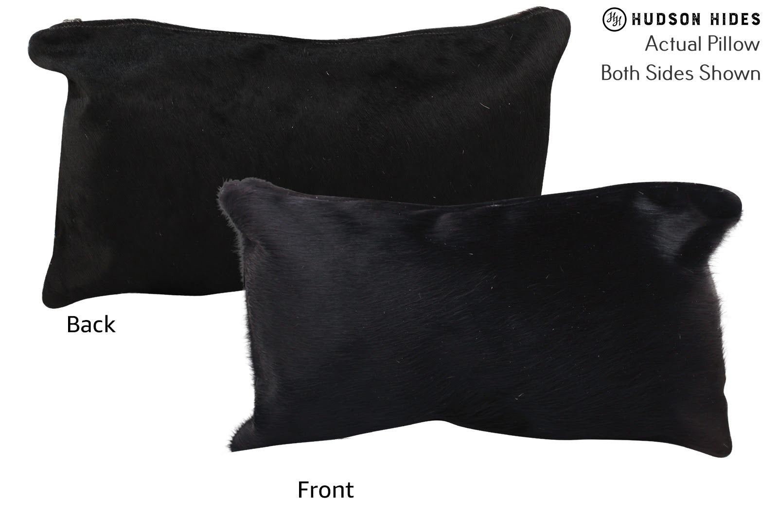 Solid Black Cowhide Pillow #72607