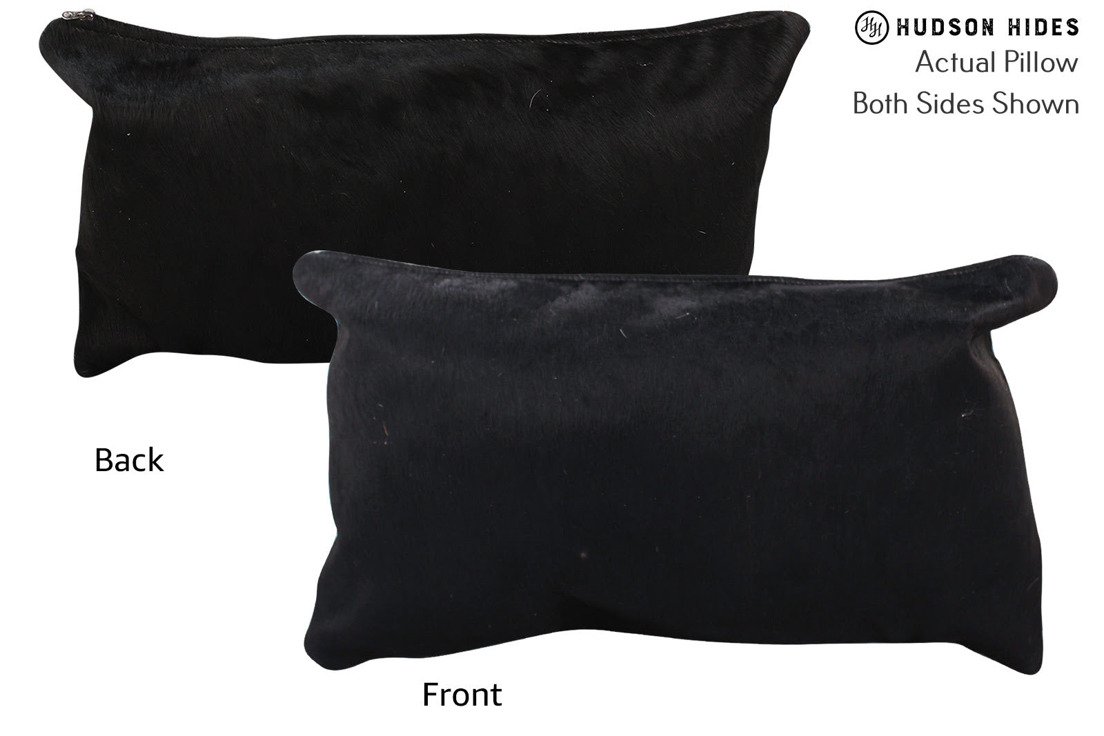 Solid Black Cowhide Pillow #72608