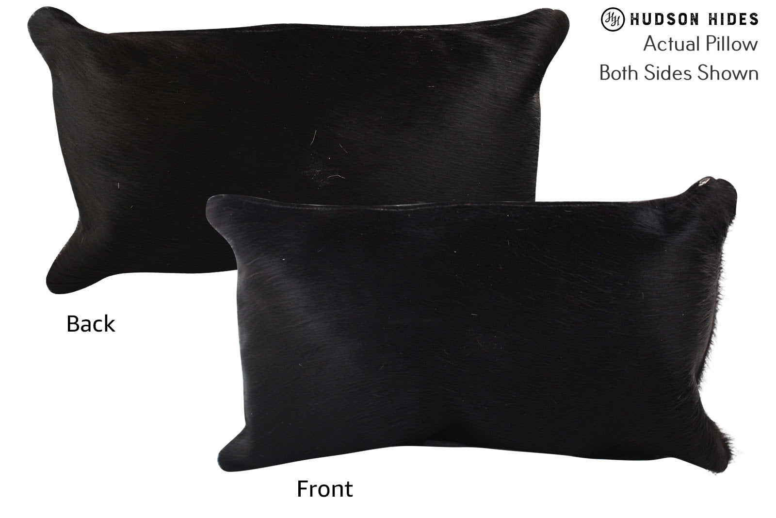 Solid Black Cowhide Pillow #72609