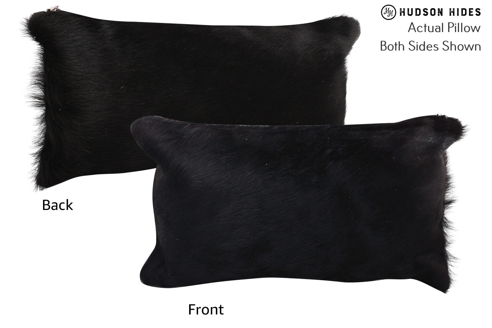 Solid Black Cowhide Pillow #72610