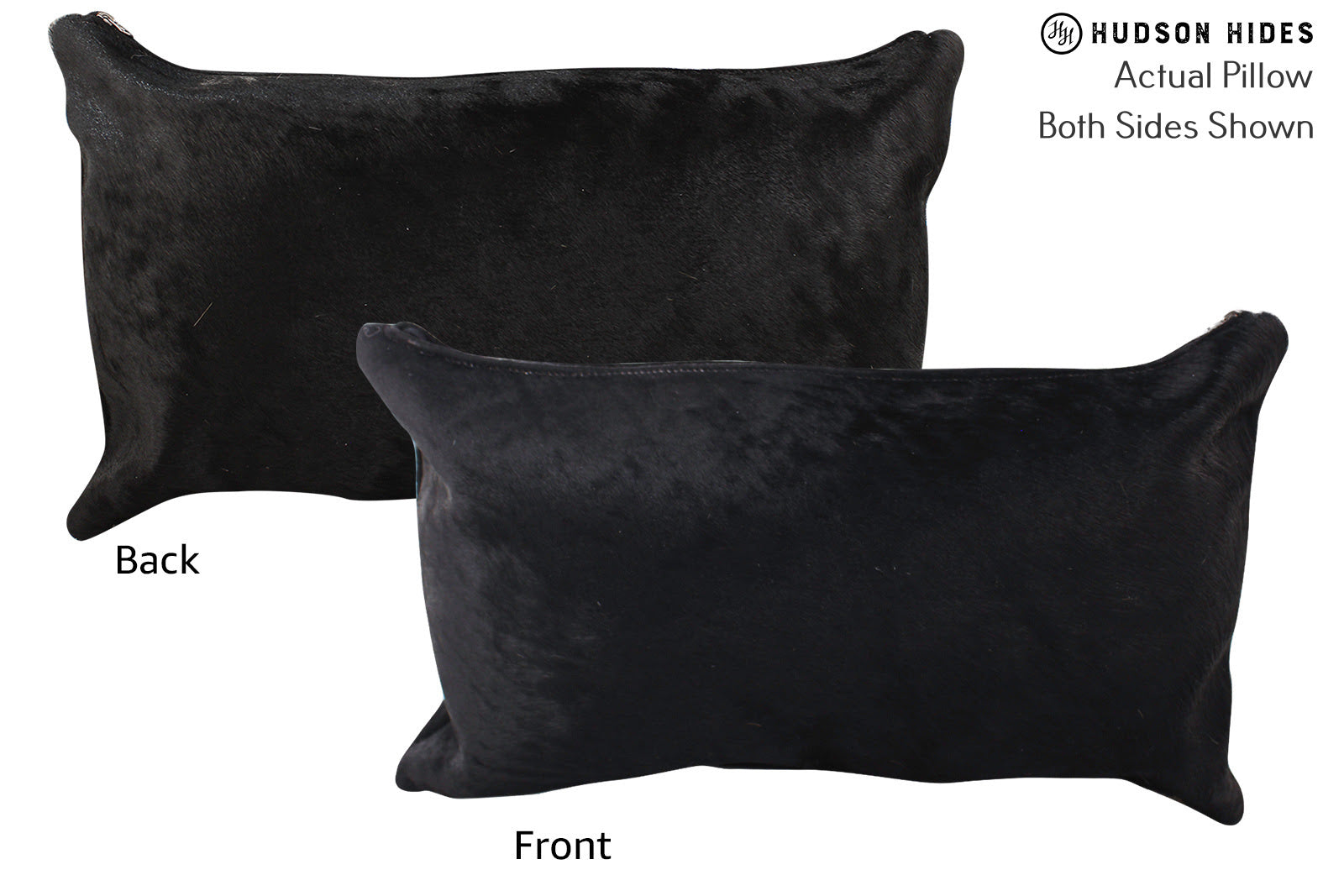 Solid Black Cowhide Pillow #72611