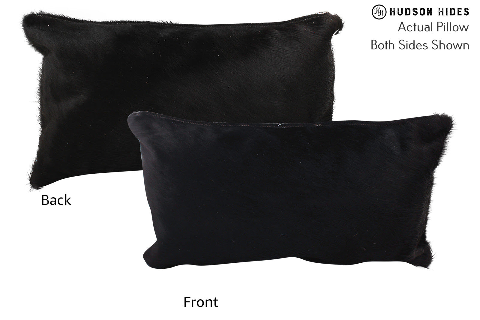 Solid Black Cowhide Pillow #72612