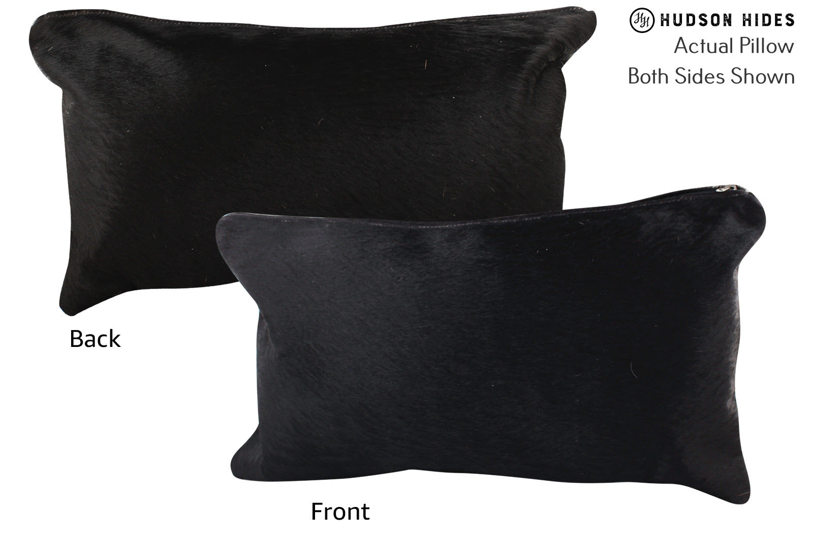 Solid Black Cowhide Pillow #72613