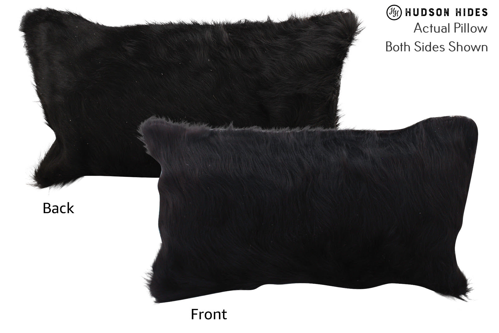 Solid Black Cowhide Pillow #72616