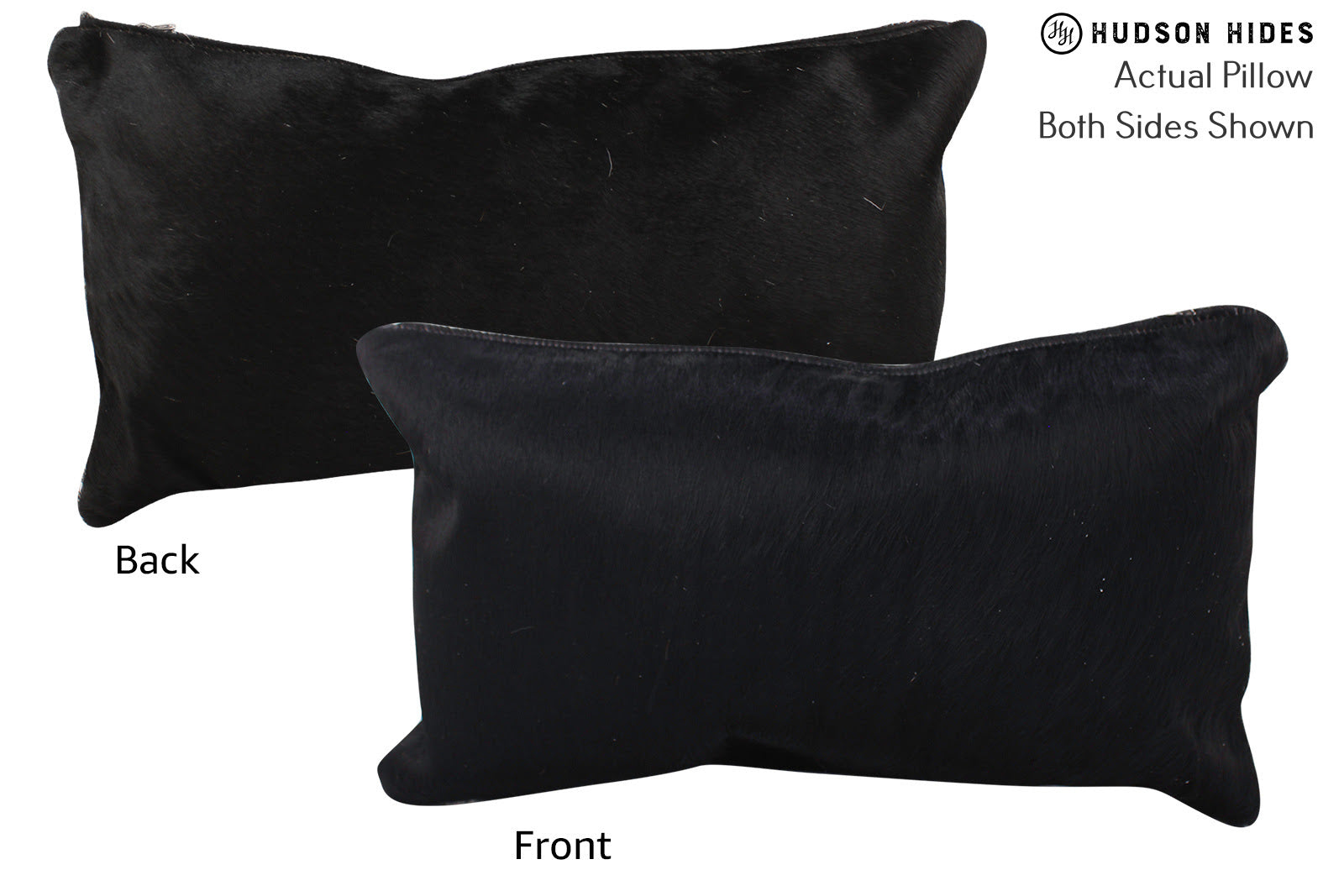 Solid Black Cowhide Pillow #72617