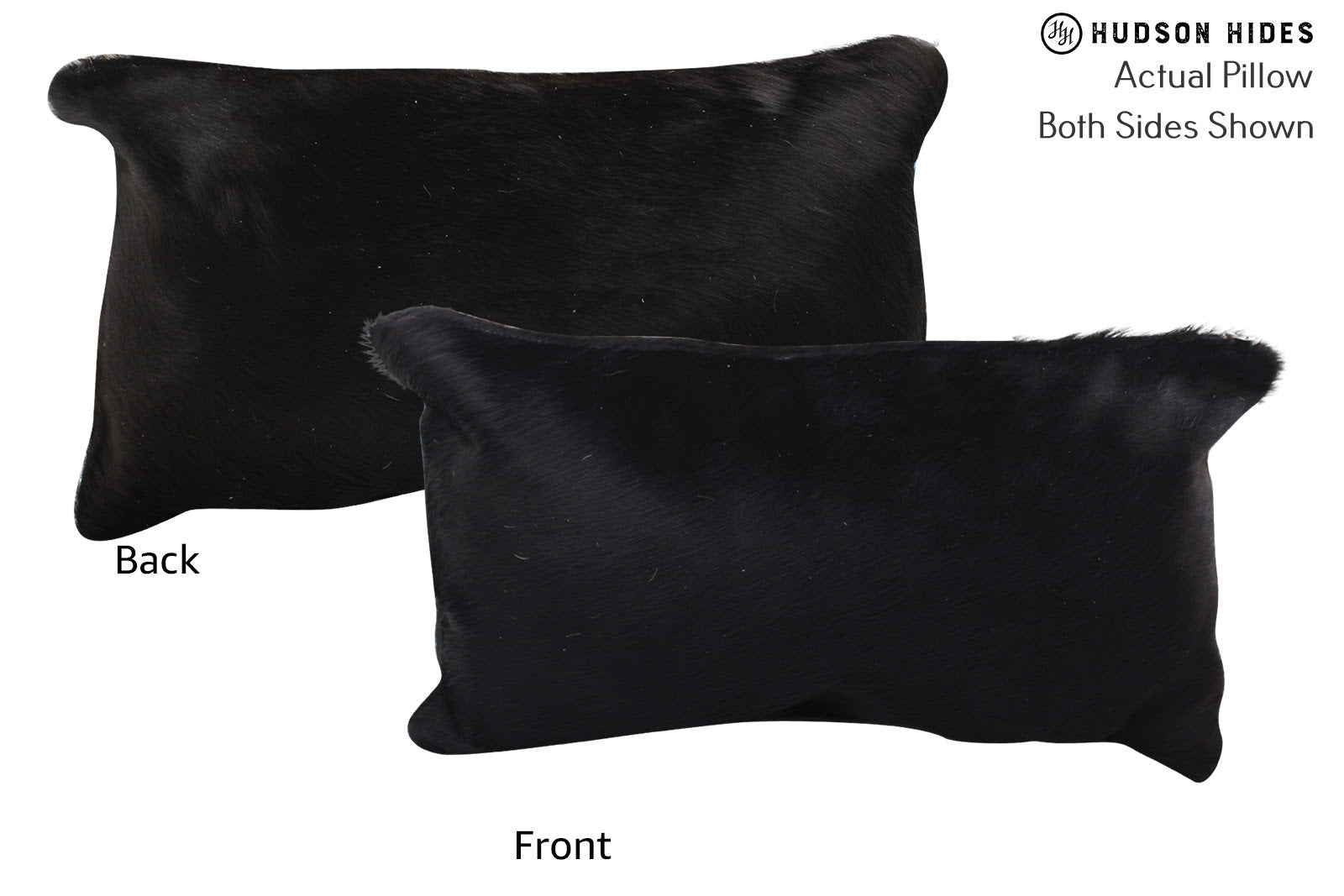 Solid Black Cowhide Pillow #72618