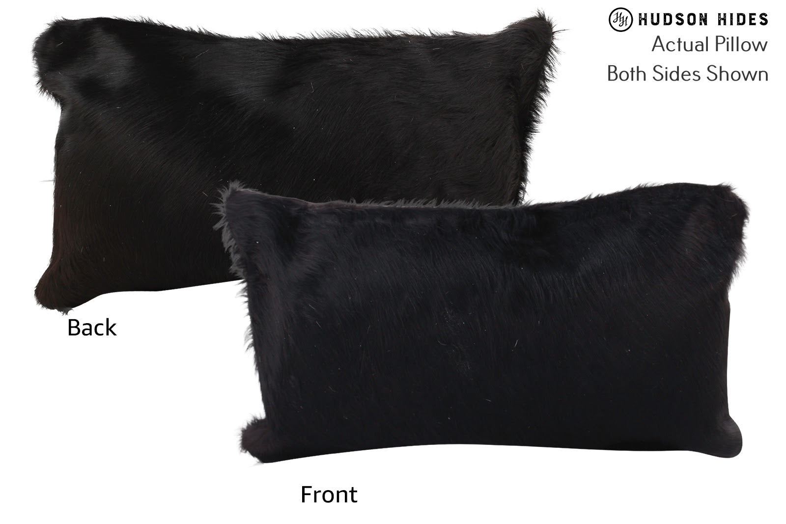 Solid Black Cowhide Pillow #72619