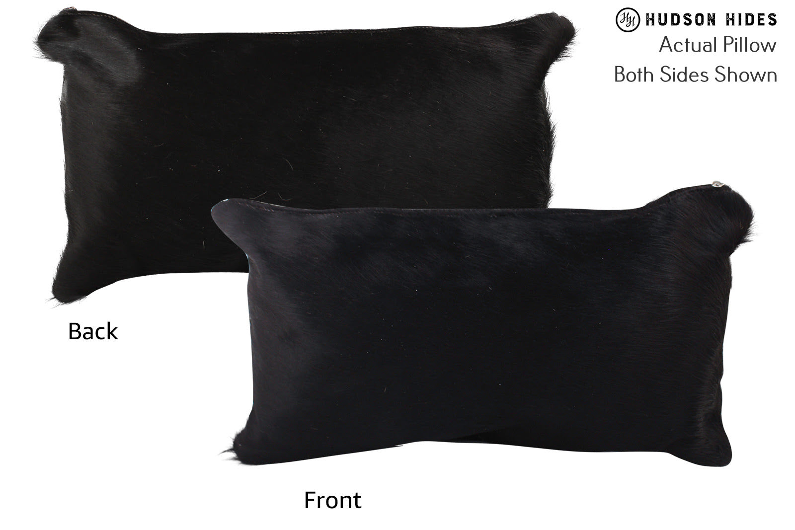 Solid Black Cowhide Pillow #72621