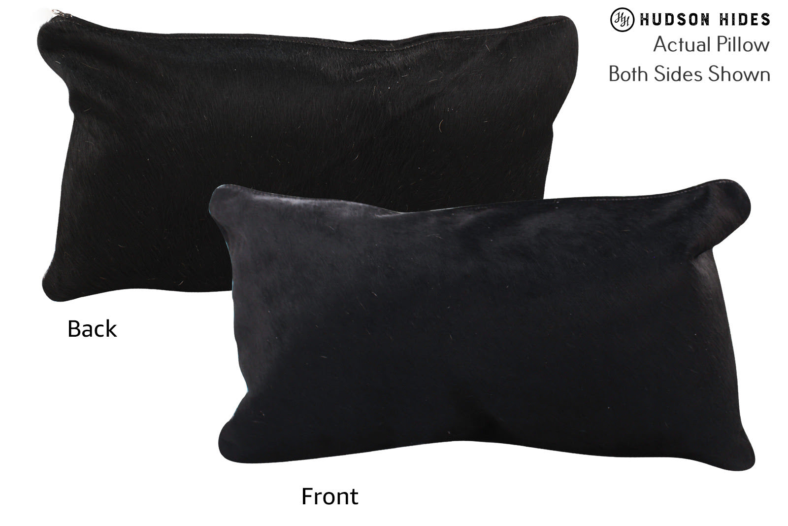 Solid Black Cowhide Pillow #72623