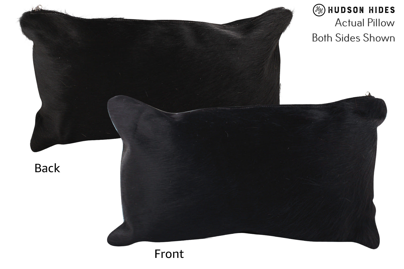 Solid Black Cowhide Pillow #72625