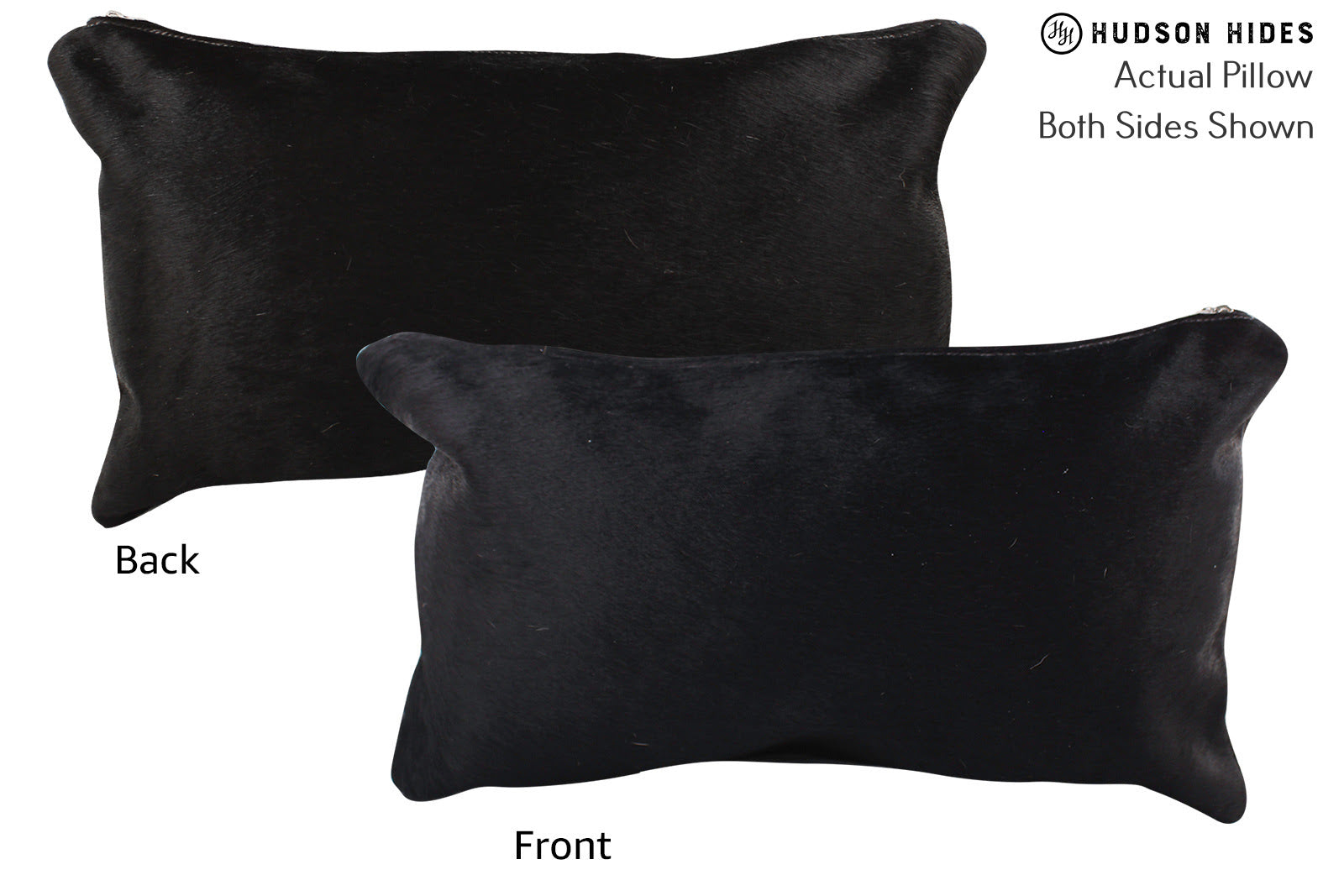 Solid Black Cowhide Pillow #72627