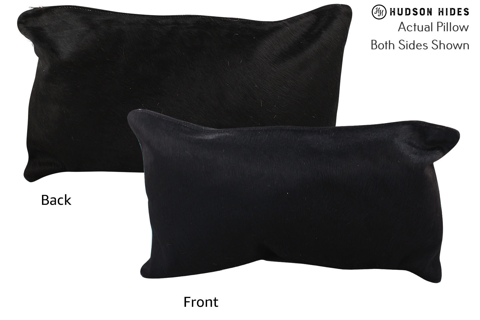 Solid Black Cowhide Pillow #72629