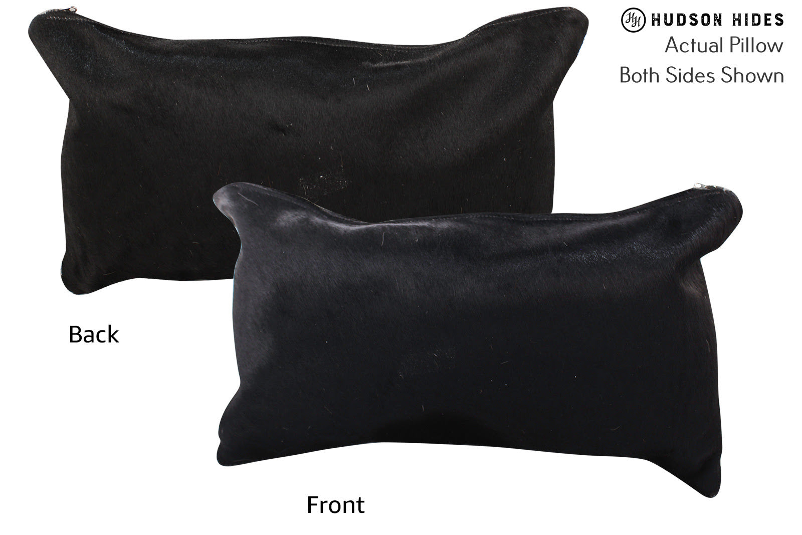 Solid Black Cowhide Pillow #72631