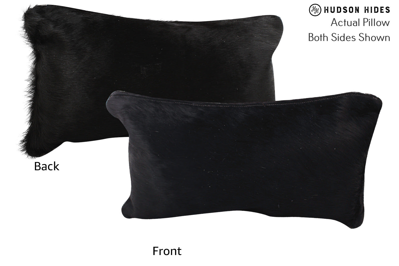 Solid Black Cowhide Pillow #72735