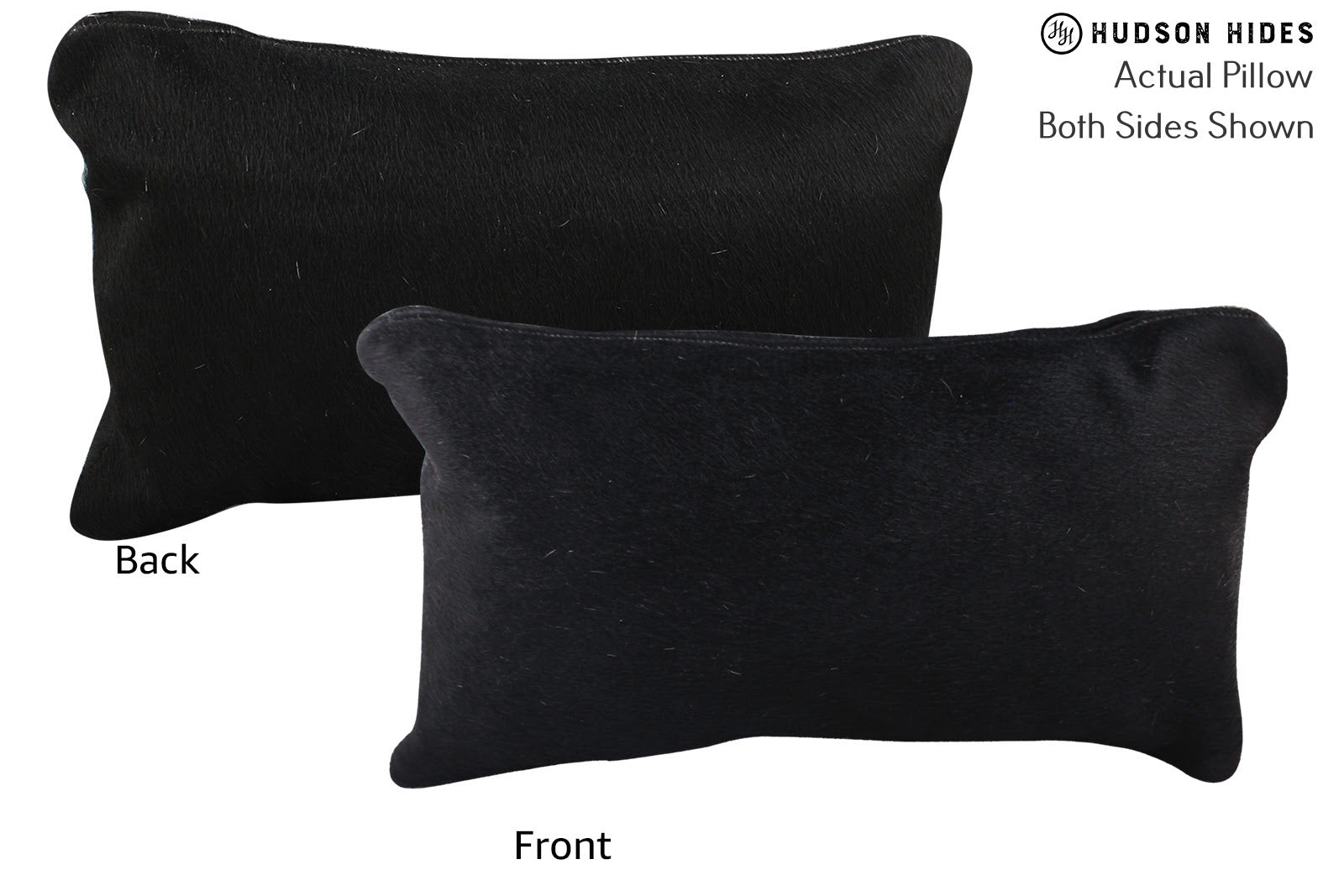 Solid Black Cowhide Pillow #72736