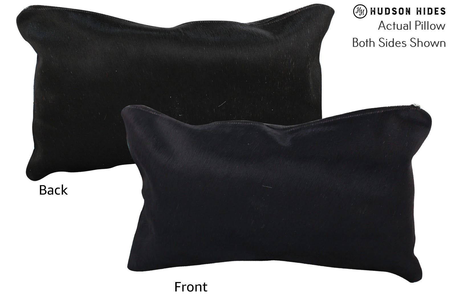 Solid Black Cowhide Pillow #72737