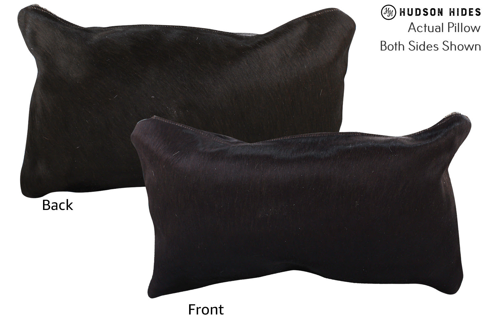 Solid Black Cowhide Pillow #72739