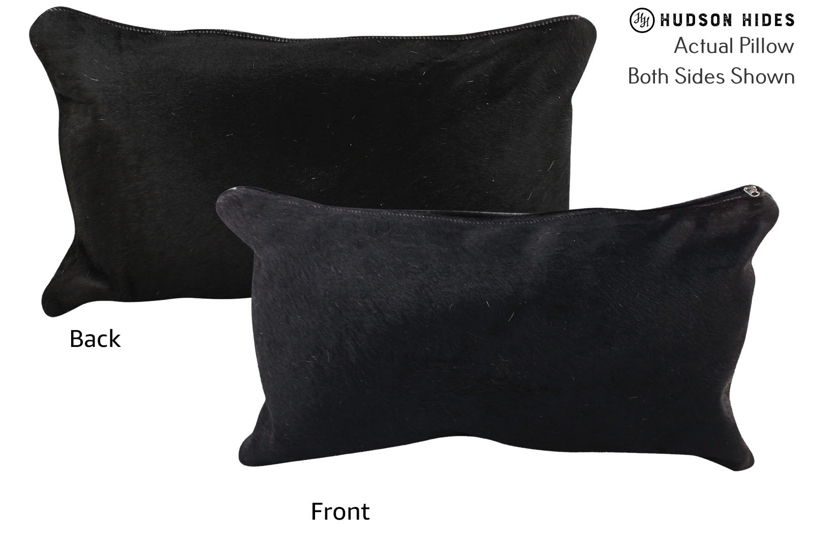 Solid Black Cowhide Pillow #72740