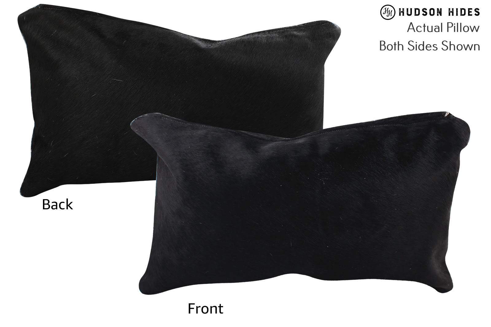 Solid Black Cowhide Pillow #72746