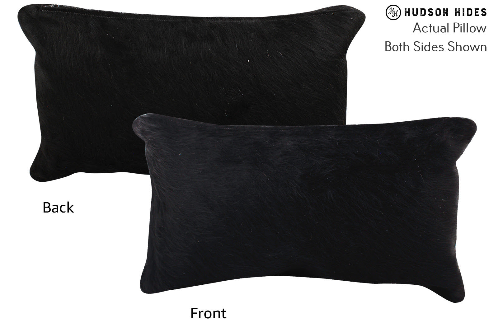 Solid Black Cowhide Pillow #72747