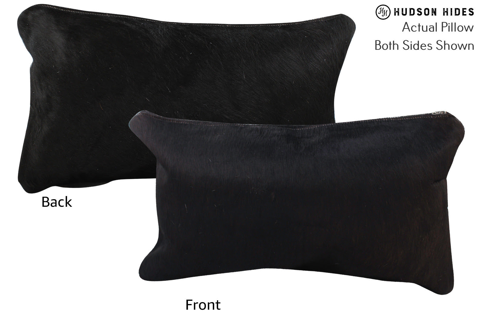 Solid Black Cowhide Pillow #72752