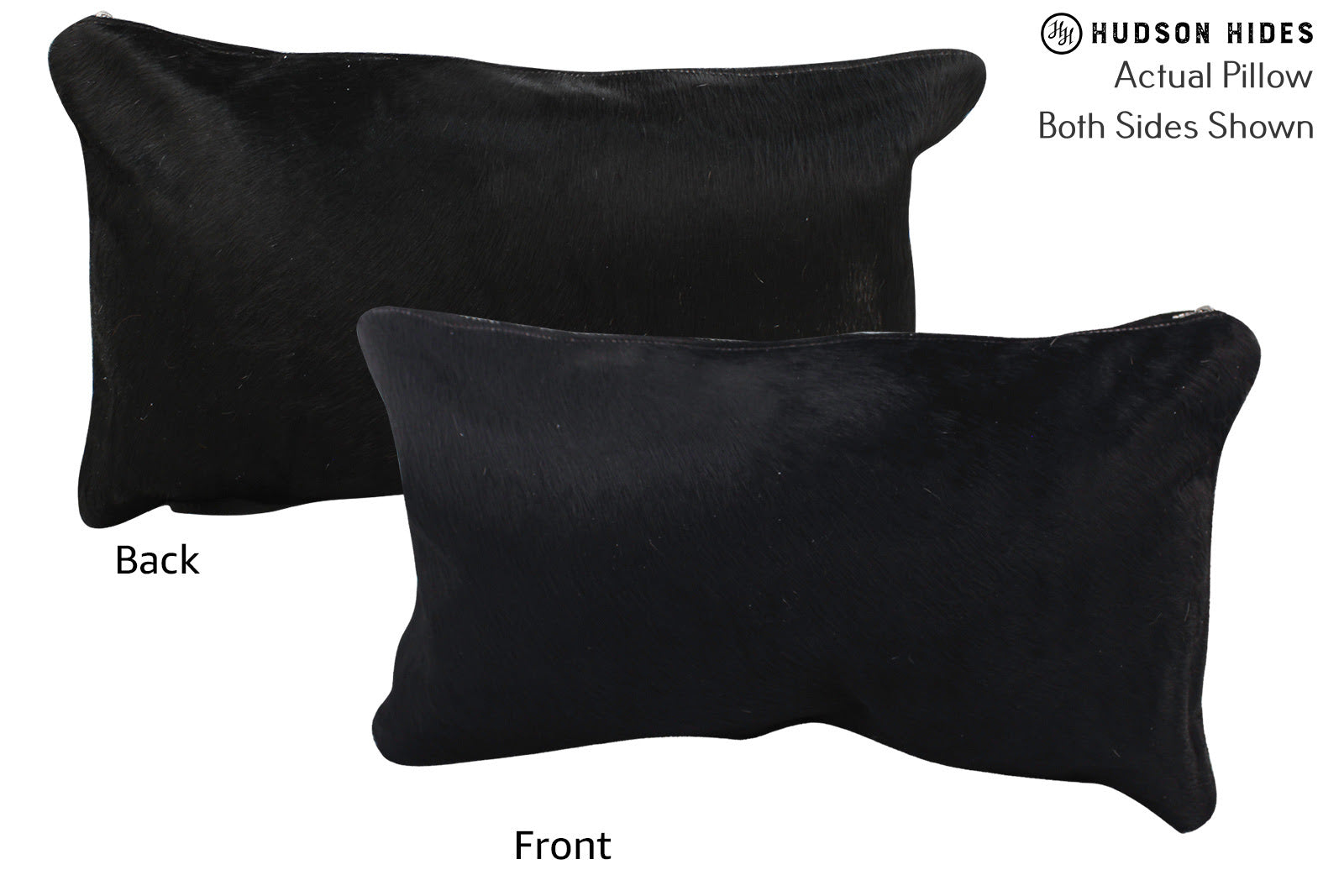 Solid Black Cowhide Pillow #72753