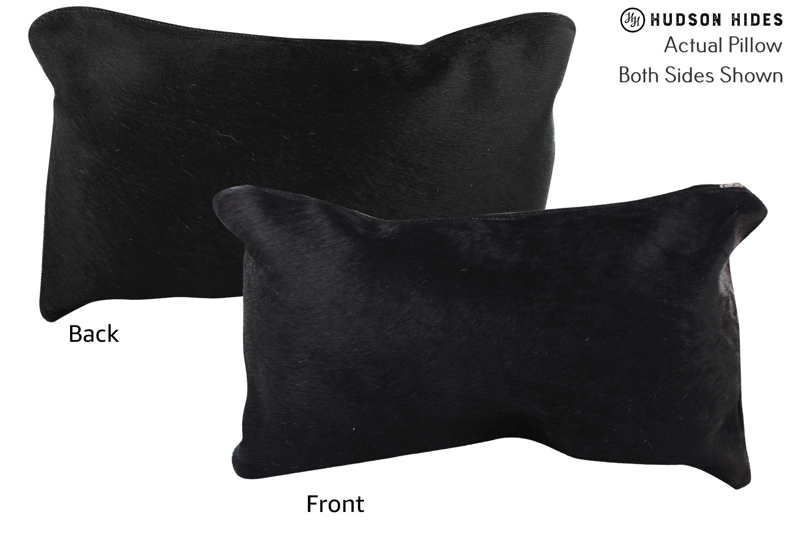 Solid Black Cowhide Pillow #72754