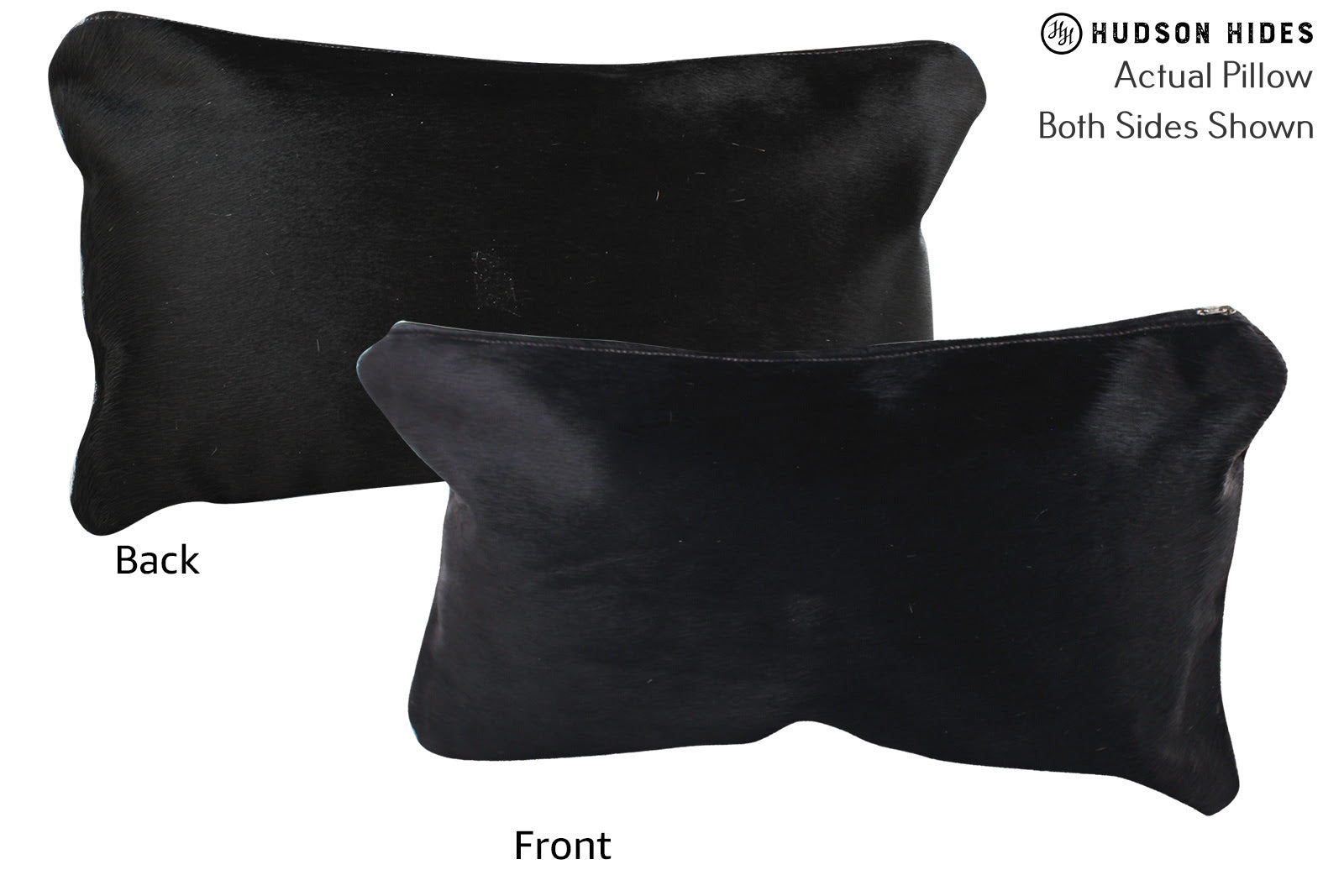 Solid Black Cowhide Pillow #72755