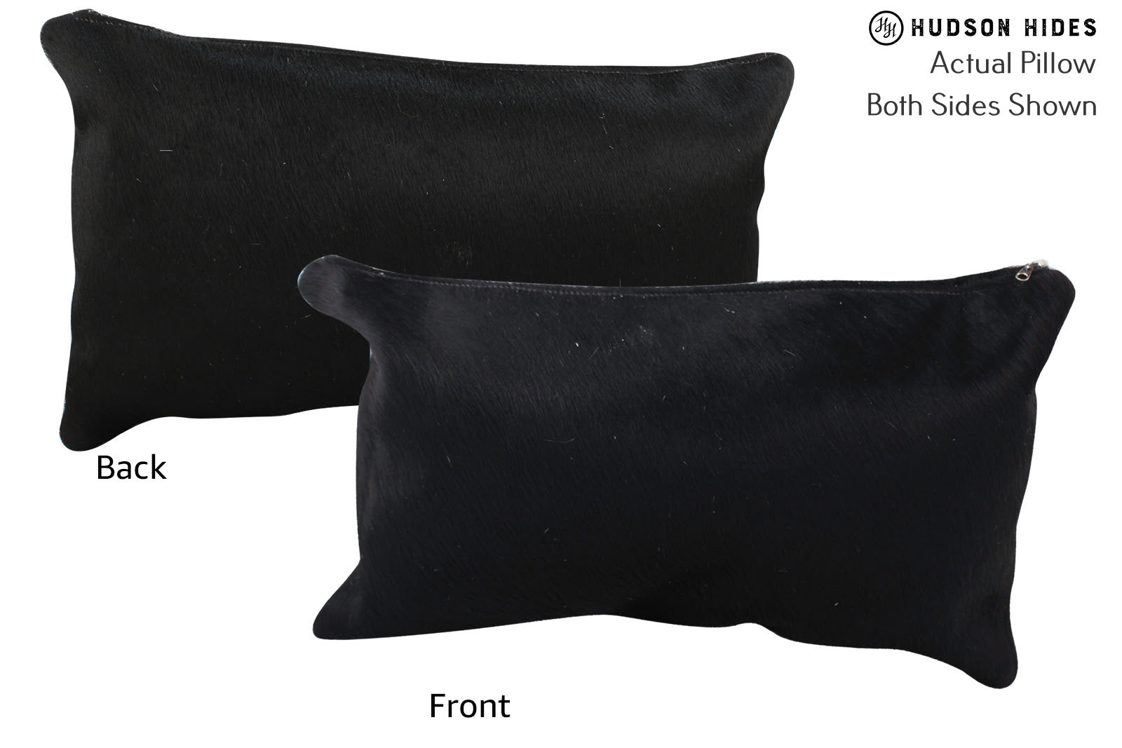 Solid Black Cowhide Pillow #72756