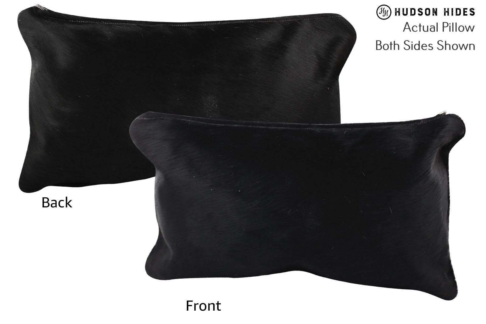 Solid Black Cowhide Pillow #72757