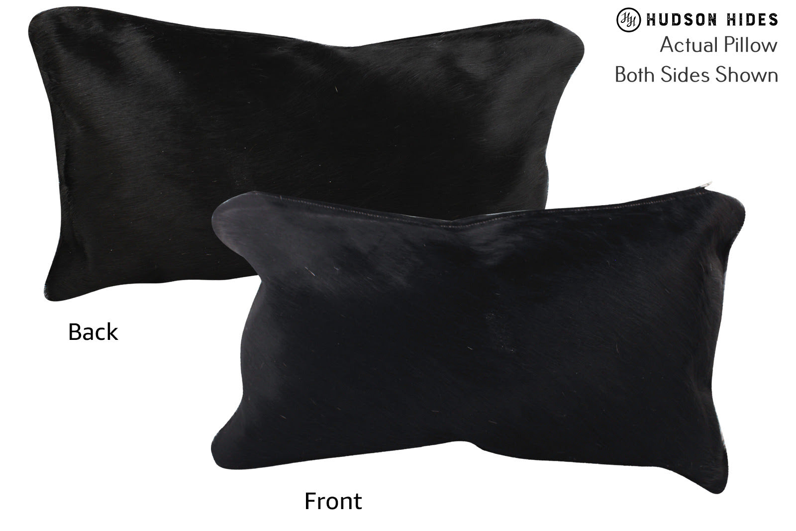 Solid Black Cowhide Pillow #72758