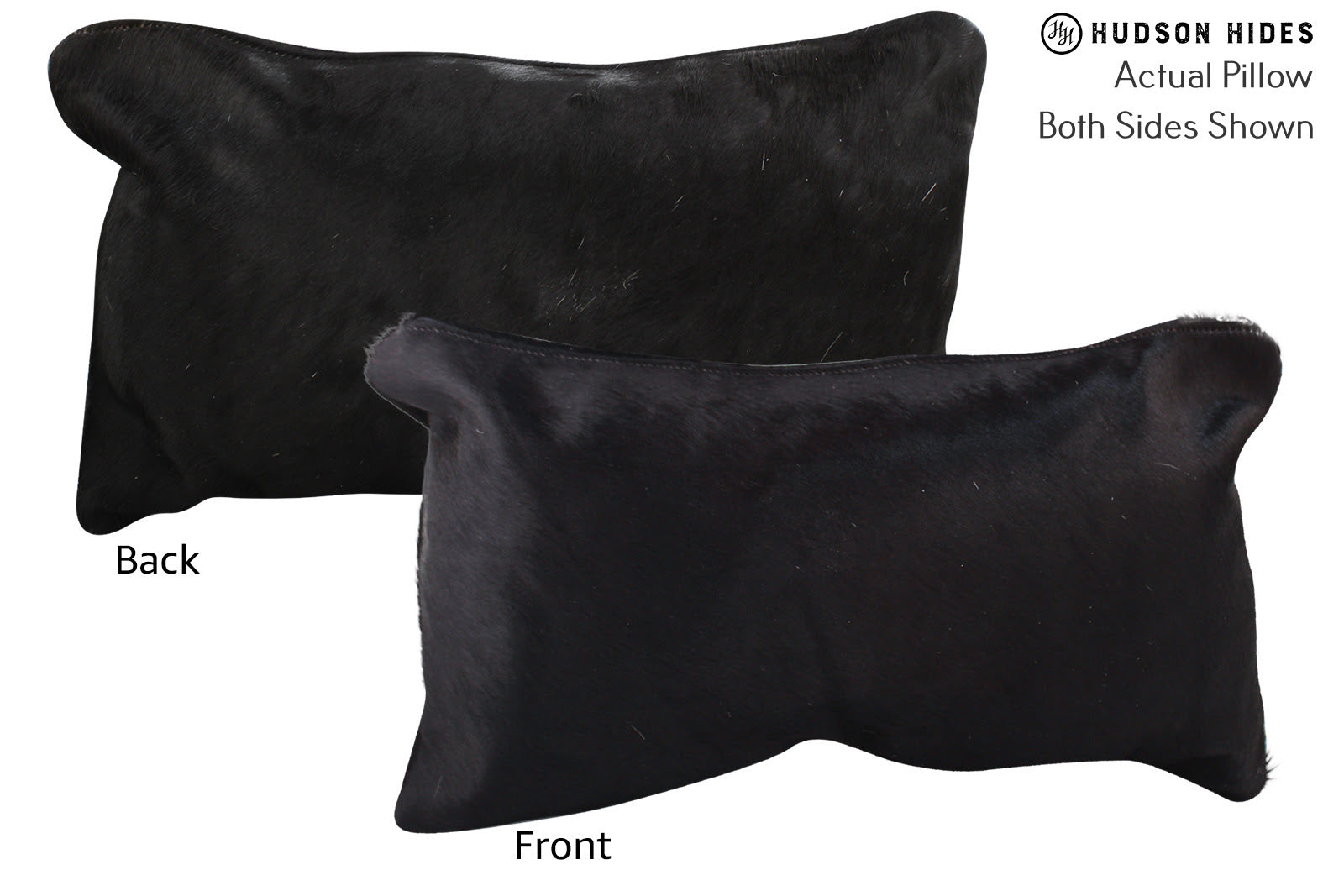 Solid Black Cowhide Pillow #72759