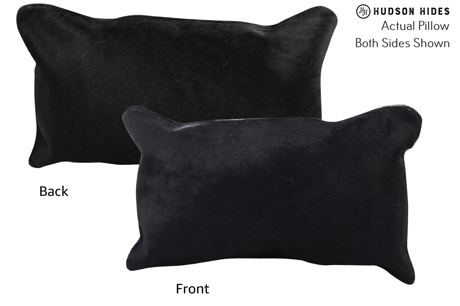 Solid Black Cowhide Pillow #72760