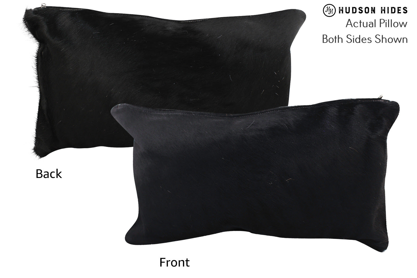 Solid Black Cowhide Pillow #72761