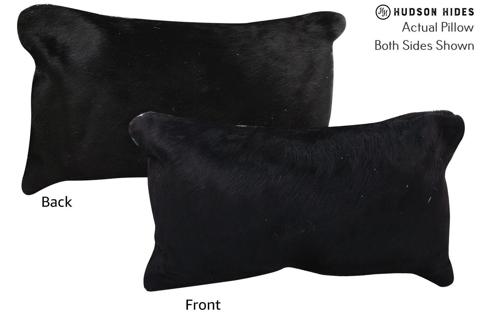 Solid Black Cowhide Pillow #72762