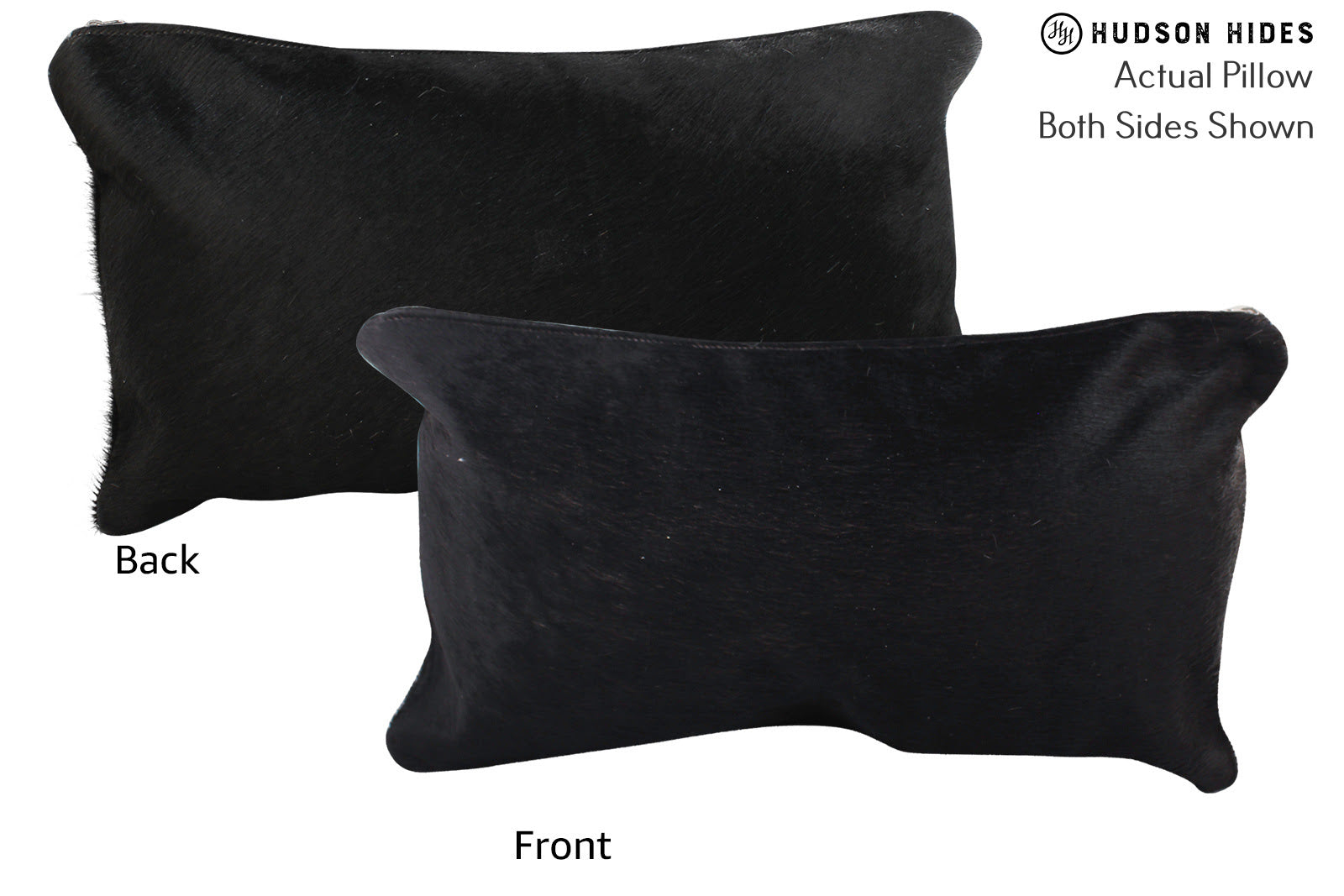 Solid Black Cowhide Pillow #72771