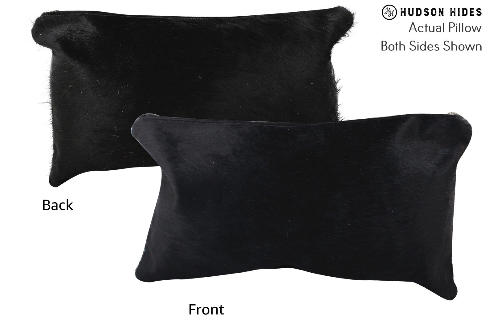 Solid Black Cowhide Pillow #72772