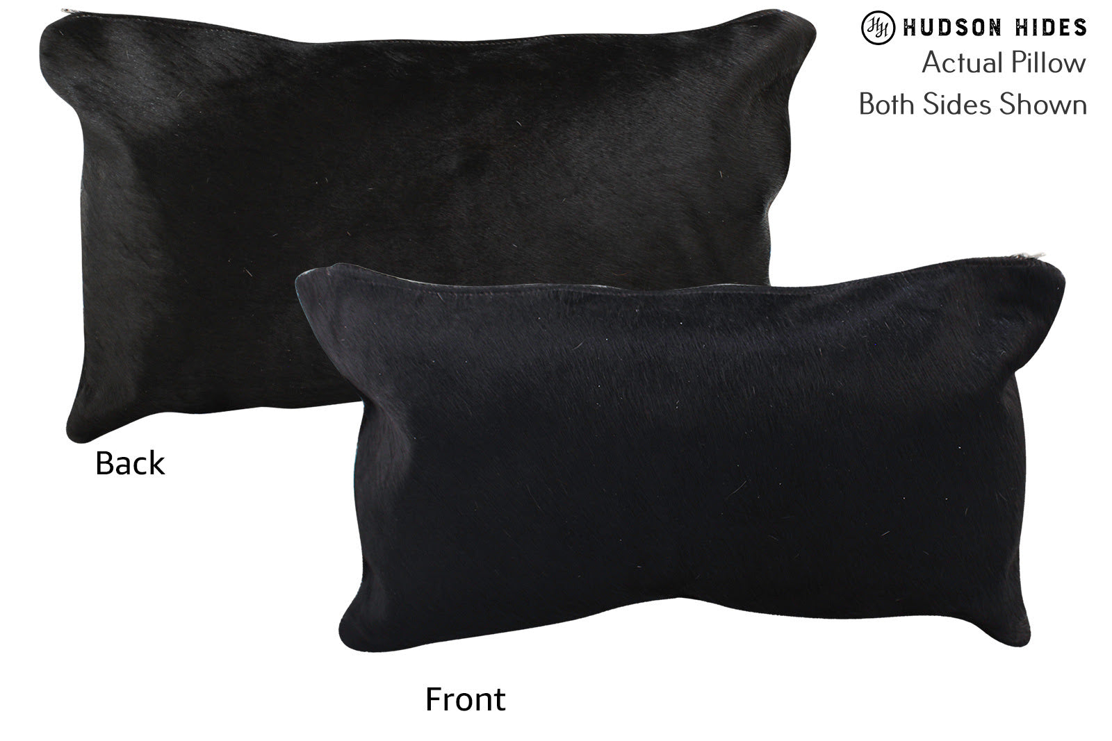 Solid Black Cowhide Pillow #72782