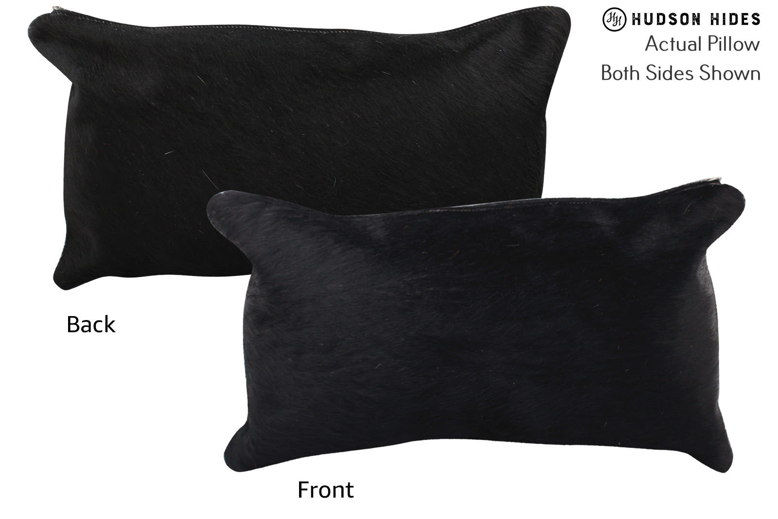 Solid Black Cowhide Pillow #72783