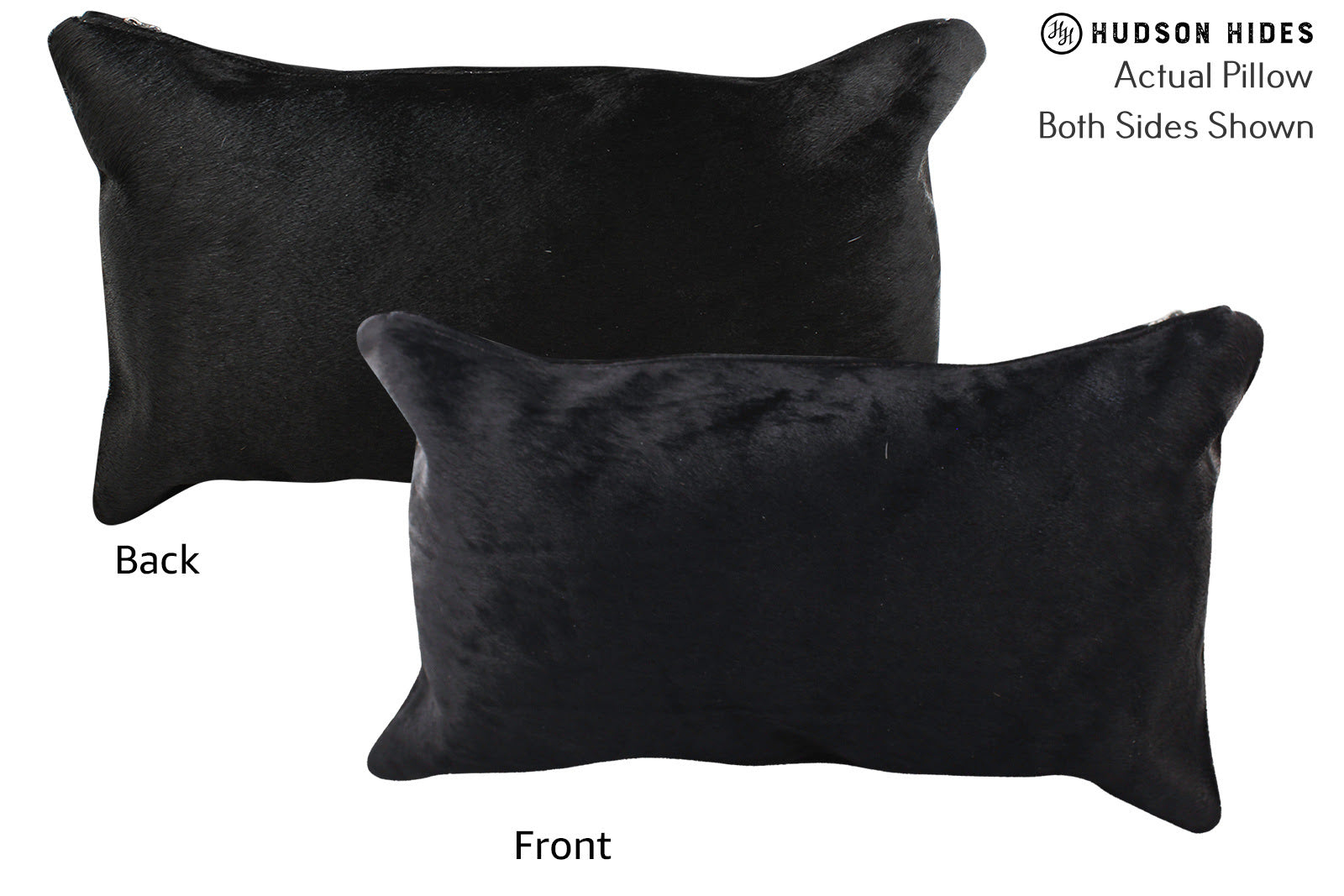 Solid Black Cowhide Pillow #72784