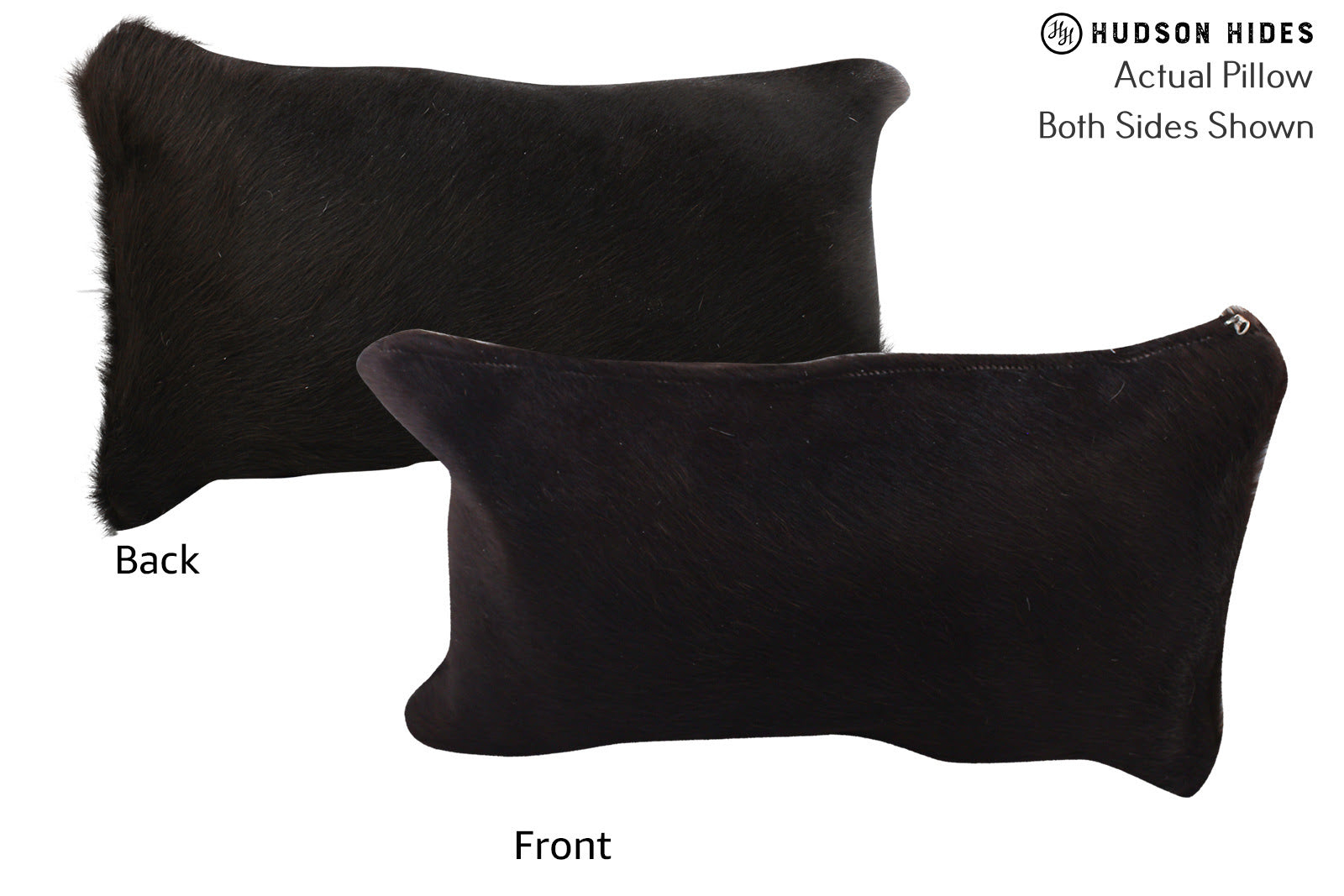 Solid Black Cowhide Pillow #72786