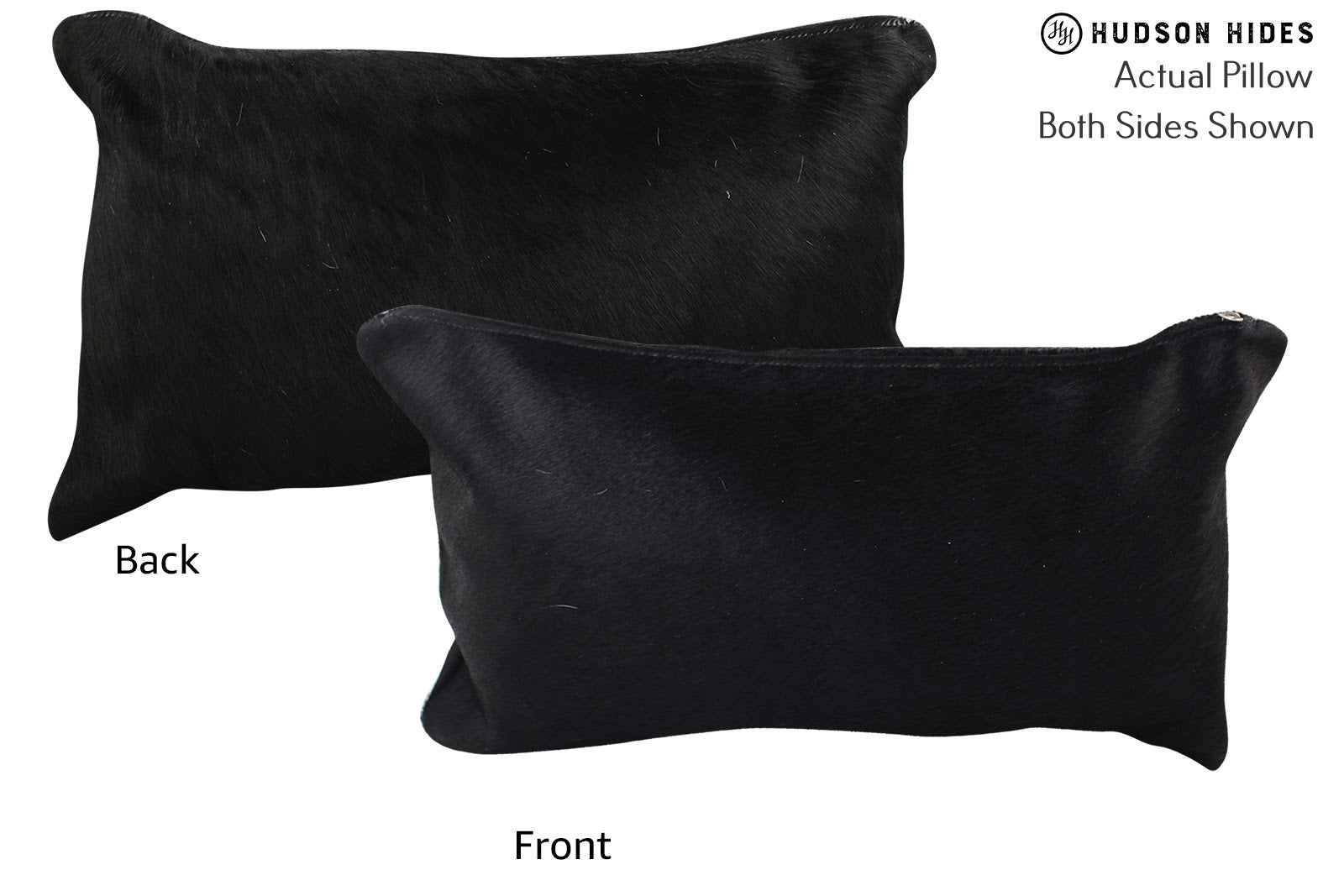 Solid Black Cowhide Pillow #72800