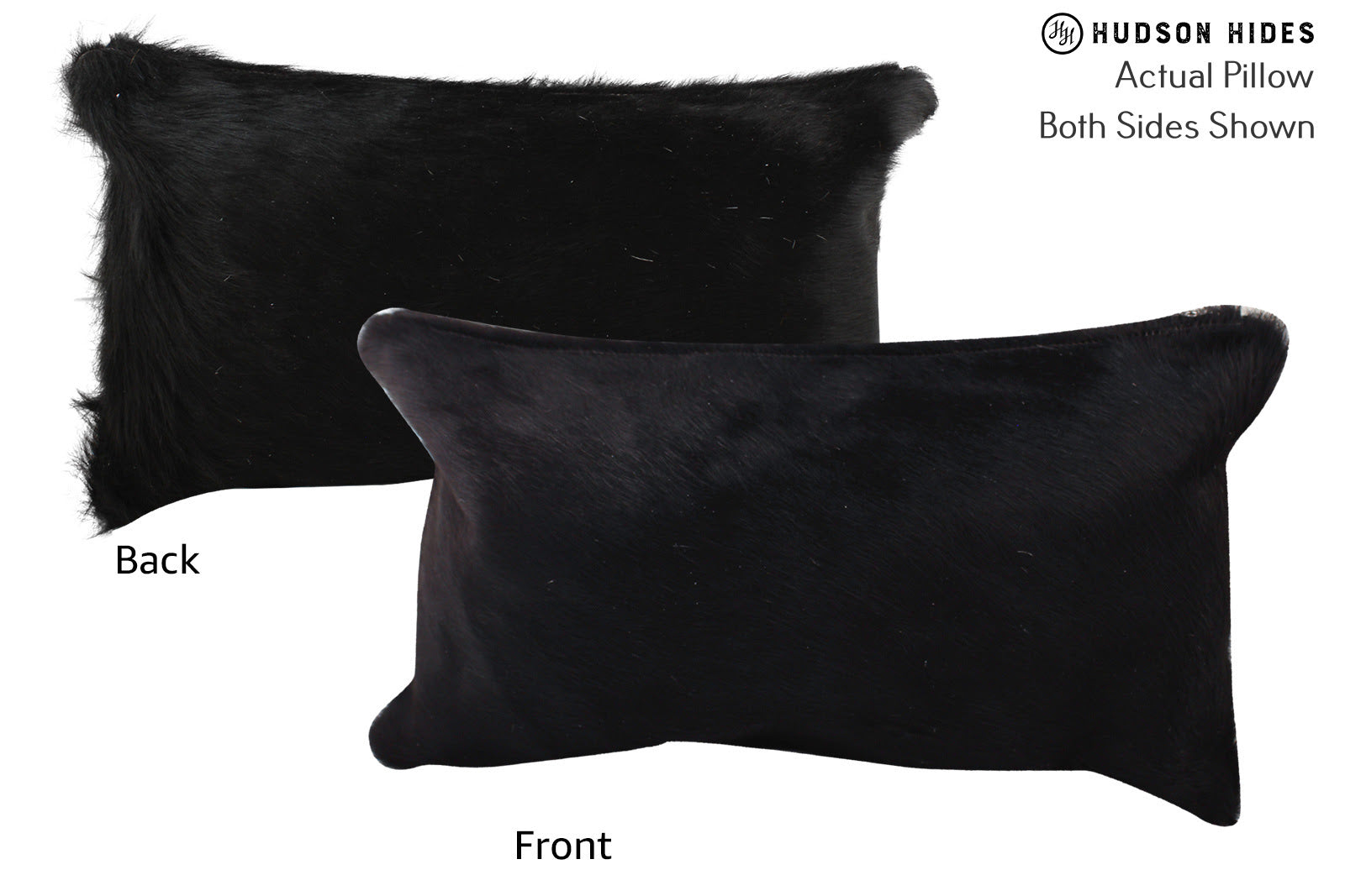 Solid Black Cowhide Pillow #72801