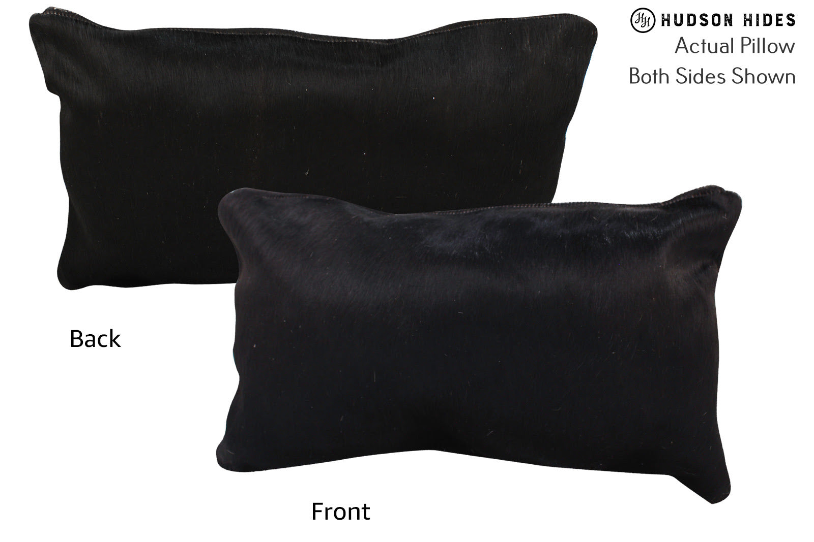 Solid Black Cowhide Pillow #72802