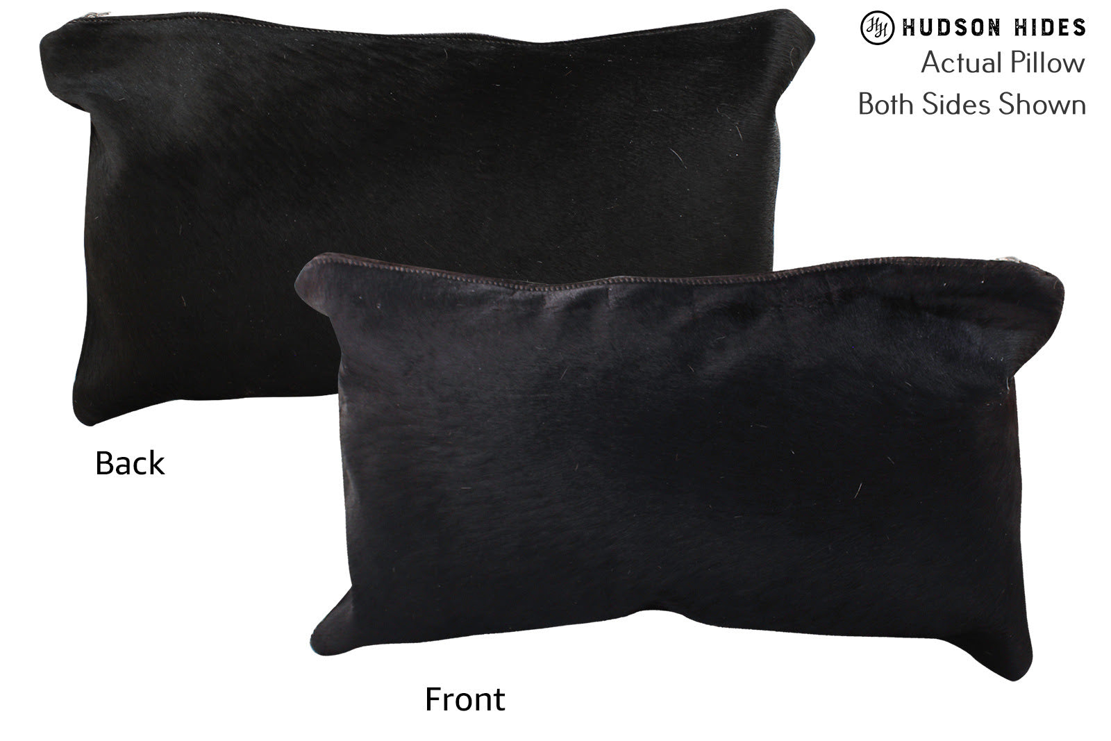 Solid Black Cowhide Pillow #72803